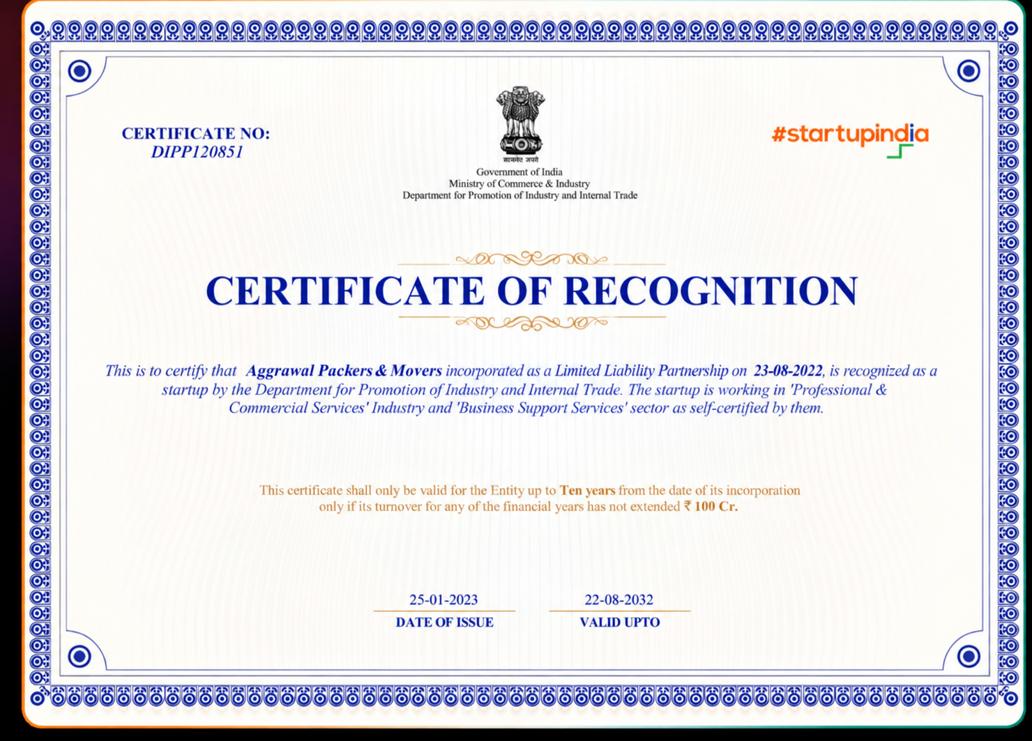 Certificate of Recognition